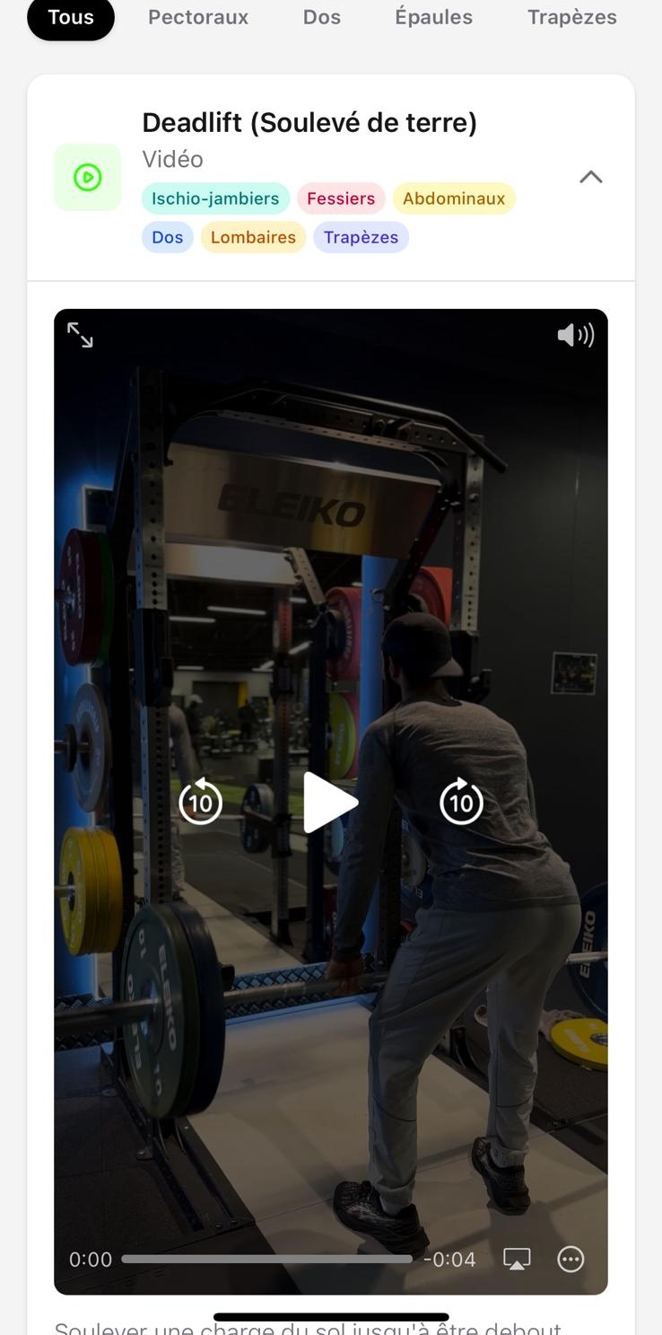 La vidéo est ajoutée au contenu.